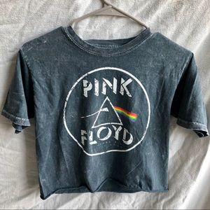 Women’s Vintage Pink Floyd Acid Wash Crop T-Shirt